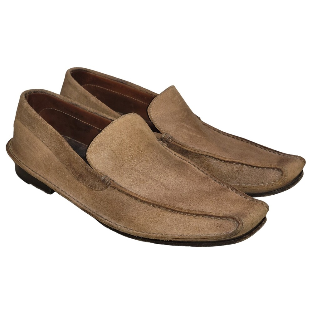 JOHN‎ VARVATOS Men's Brown Leather Suede Loafers Shoes Size 11.5 M